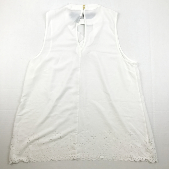 Bobeau Women's White Blouse W/ High Neck - Picture 5 of 5